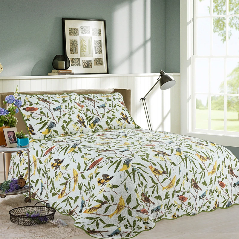 Oreillers Couvre Jacquard 3 Pièces Floral Quilt couette couverture Ensemble De Literie