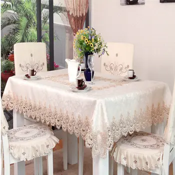 

Hot European embroidered tablecloth dining square table cloth TV cabinet table cover for wedding elegant table dustproof towel