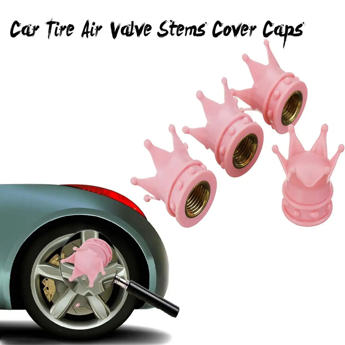

Aluminum Car Truck Air Port Cover Tire Rim Valve Wheel Stem Caps Tire Tyre Wheel Valve Stems Cap Pink Accessories