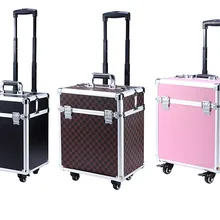 3 цвета Алюминий Роллинг макияж Чехол косметический поезд коробка для хранения тележки для beayt коробка с подносом