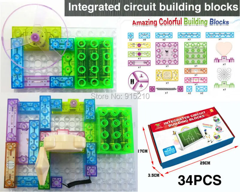115 projects DIY Kits Integrated circuit building blocks Educatioal learning toys plastic model kits Science kids