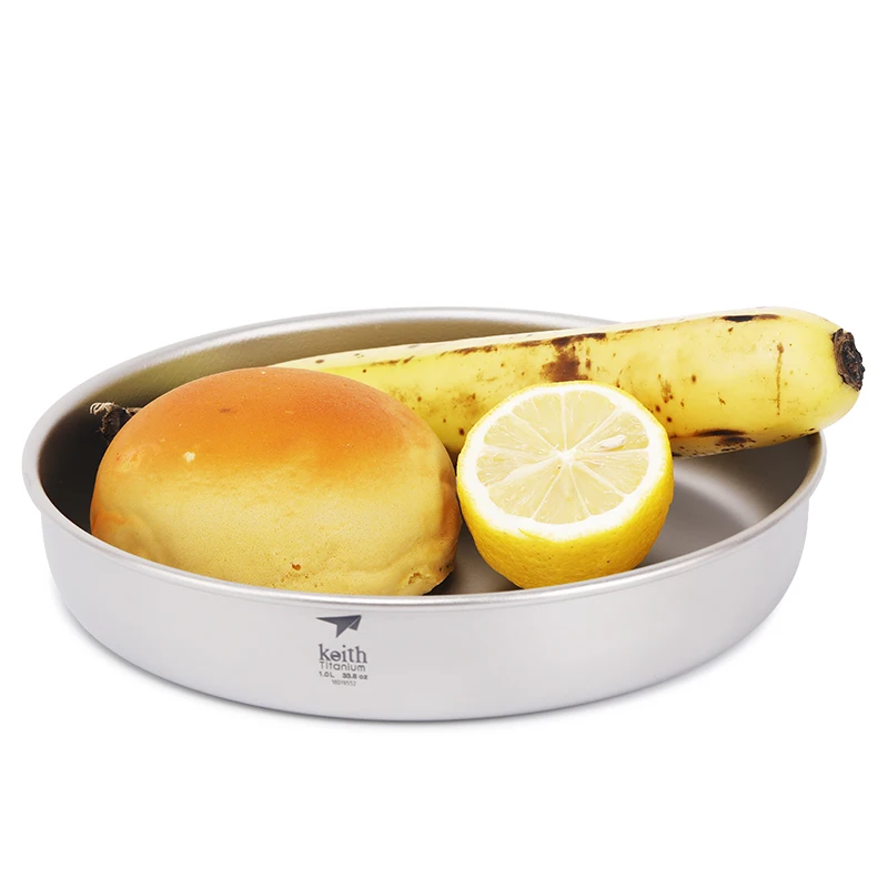 

Keith kitchen accessories 1L Titanium Dish Saucer Outdoor Tableware Camping Plates Cutlery Steaming Dishes For Hiking BBQ
