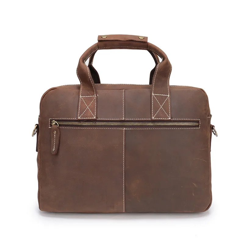PNDME винтажный бизнес crazy horse кожаный мужской портфель из натуральной кожи 14 дюймов Сумка для ноутбука повседневные Простые большие сумки на