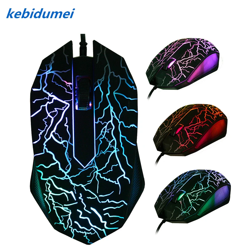 

kebidumei 2019 USB Wired Computer Gaming Mouse Professional Ultra-precise 2400 DPI LED Colorful for LOL for Dota 2 Gamer Mouse C