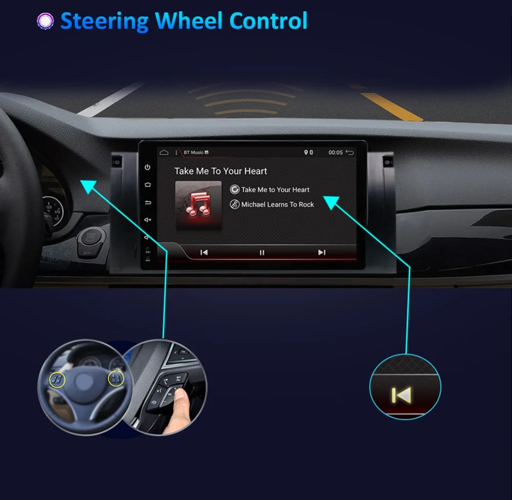 Perfect Bosion Car Multimedia Player Android 9 GPS Stereo System For BMW/E39/E53 ROM 32GB Wifi FM AM Radio dvd automotivo canbus camera 4