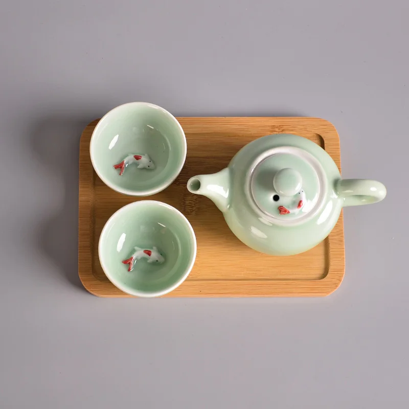 TANGPIN longquan celadon чайник чашки Портативный Путешествия Чайный Набор - Цвет: Style A