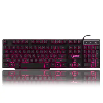 

R8 Wired USB Keyboard Russian 104 Keys Gaming fingerboard Floating LED 3 color Backlit Keypad For Teclado Gamer