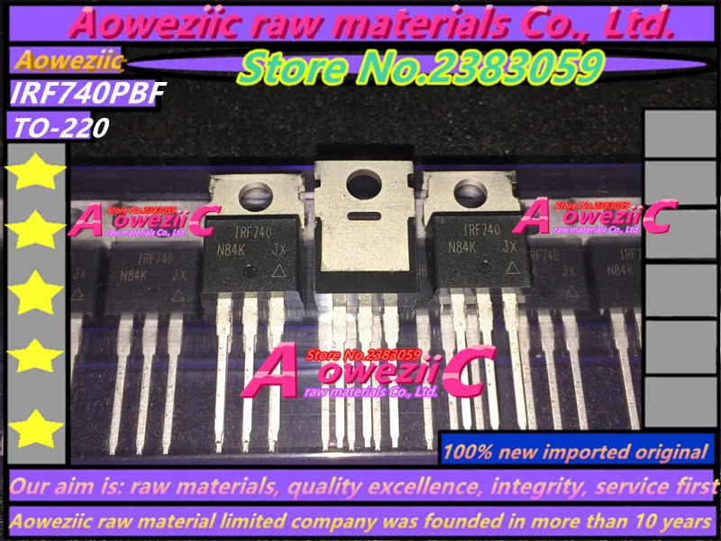 Aoweziic+ импортный IRF740PBF IRF740 TO-220 полевой транзистор MOSFET 10A 400 В