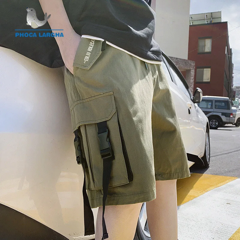 Летние Для мужчин мужские карго style2019 тренд Корейская версия пять брюки свободные прямые микро экстремальных видов спорта Повседневные Спортивные штаны Мужской