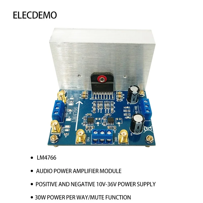

LM4766 module Audio Amplifier Dual 30W Power Amplifier High Voltage High Current Wide Voltage Range Function demo board