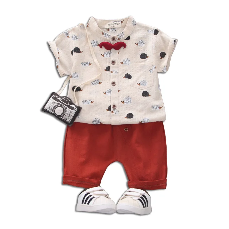 

Boys suit 2019 summer new style children's short-sleeved baby's fashionable shirts, two-piece,1-3-4 years old