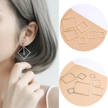 

10PCS/Pack Square Pendant Jewelry Accessories Finding 8/10/12/14/16/20/25/30mm Golden Silver Rings for DIY Earrings Making