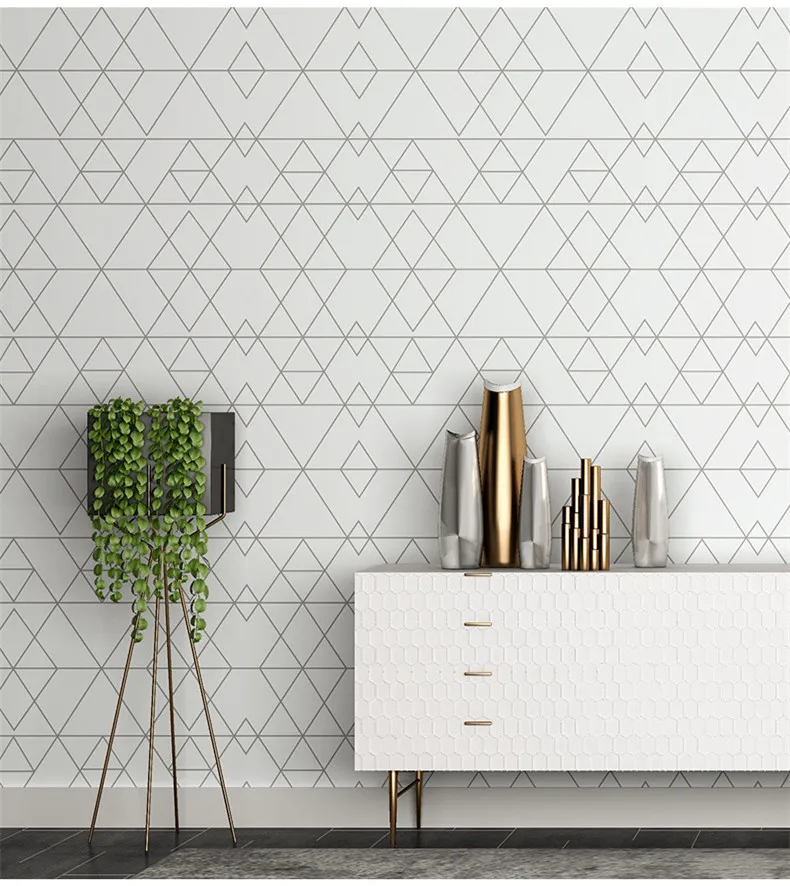 

Simple 3D Geometrical Pattern Wallpaper Waterproof Wall Background for Living Room PVC Wall Paper Roll Stereoscopic Look 10M