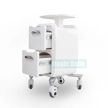 

Newest rolling trolley salon and spa use moving stand trolley for beauty machine display with wheel