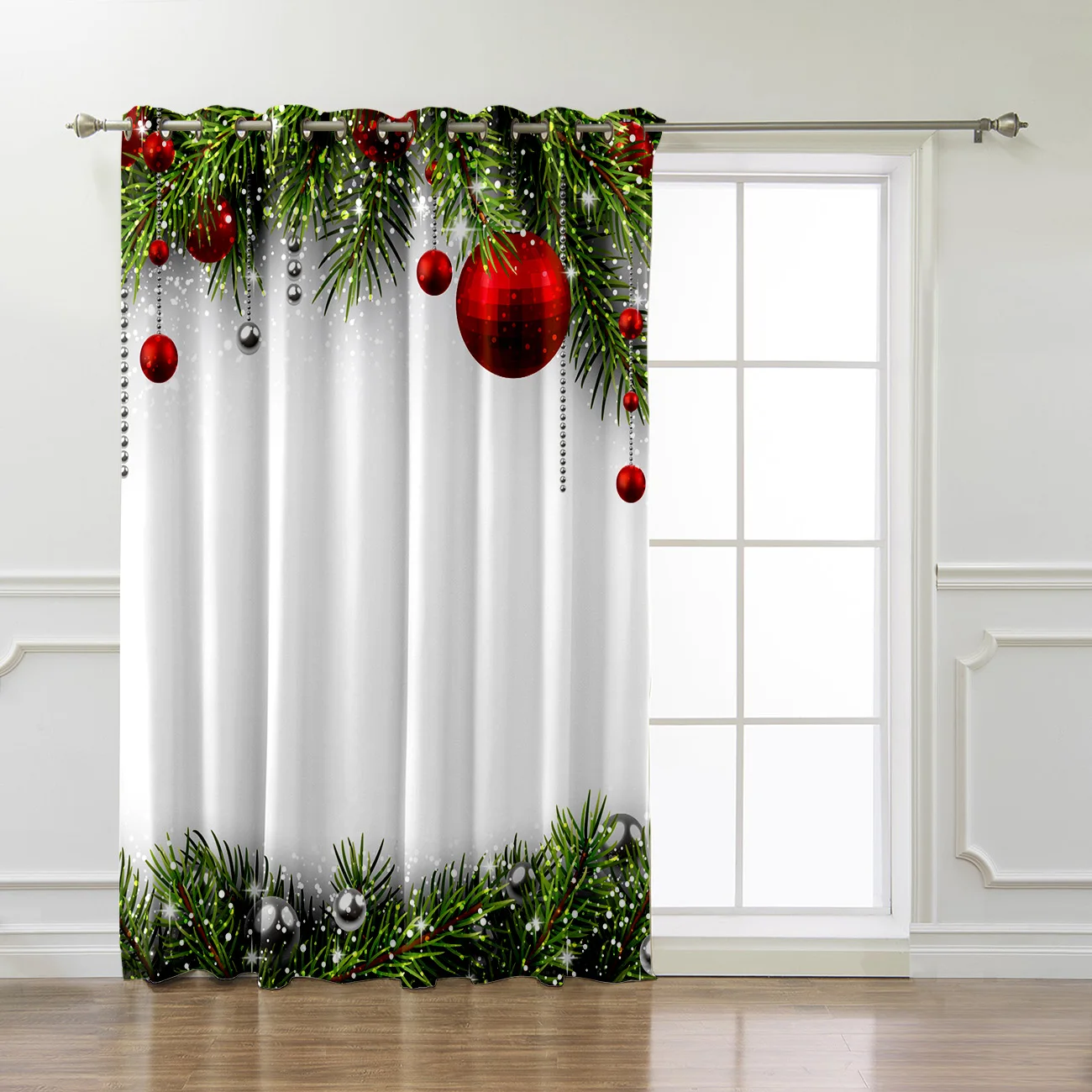 Online Snowing Winter Christmas Holiday Room Curtains Large Window Living Room Curtains Kitchen Indoor Fabric Window Treatment Ideas
