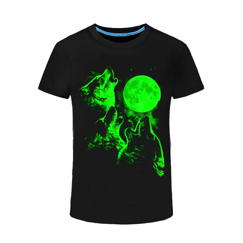 Funny Fluorescent T Shirt Men Animal Wolf 3D Pattern Luminous In Night Short Sleeved Teens Tee Shirts Glow In Dark Black Tops Funny Fluorescent T Shirt Men Animal Wolf 3D Pattern Luminous In Night Short Sleeved Teens Tee Shirts Glow In Dark Black Tops