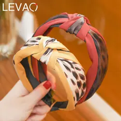 Levao 2019 Новый корейский стиль женский леопардовый узор атласная повязка для волос повязка для головы с принтом завязанная головная повязка