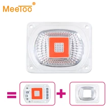 Полный спектр COB светодиодный светильник для выращивания лампа чип+ объектив отражатель 50 Вт 30 Вт 20 Вт 220 В 110 в рост светодиодный чип для растения парниковые палатки для выращивания