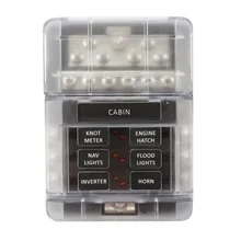 12-Bit Negative Common Box Modular Design Blade Fuse Block LED indicator For Yatch Camper RV Boat Fuse Box Marine Boat 12-Bit Negative Common Box Modular Design Blade Fuse Block LED indicator For Yatch Camper RV Boat Fuse Box Marine Boat