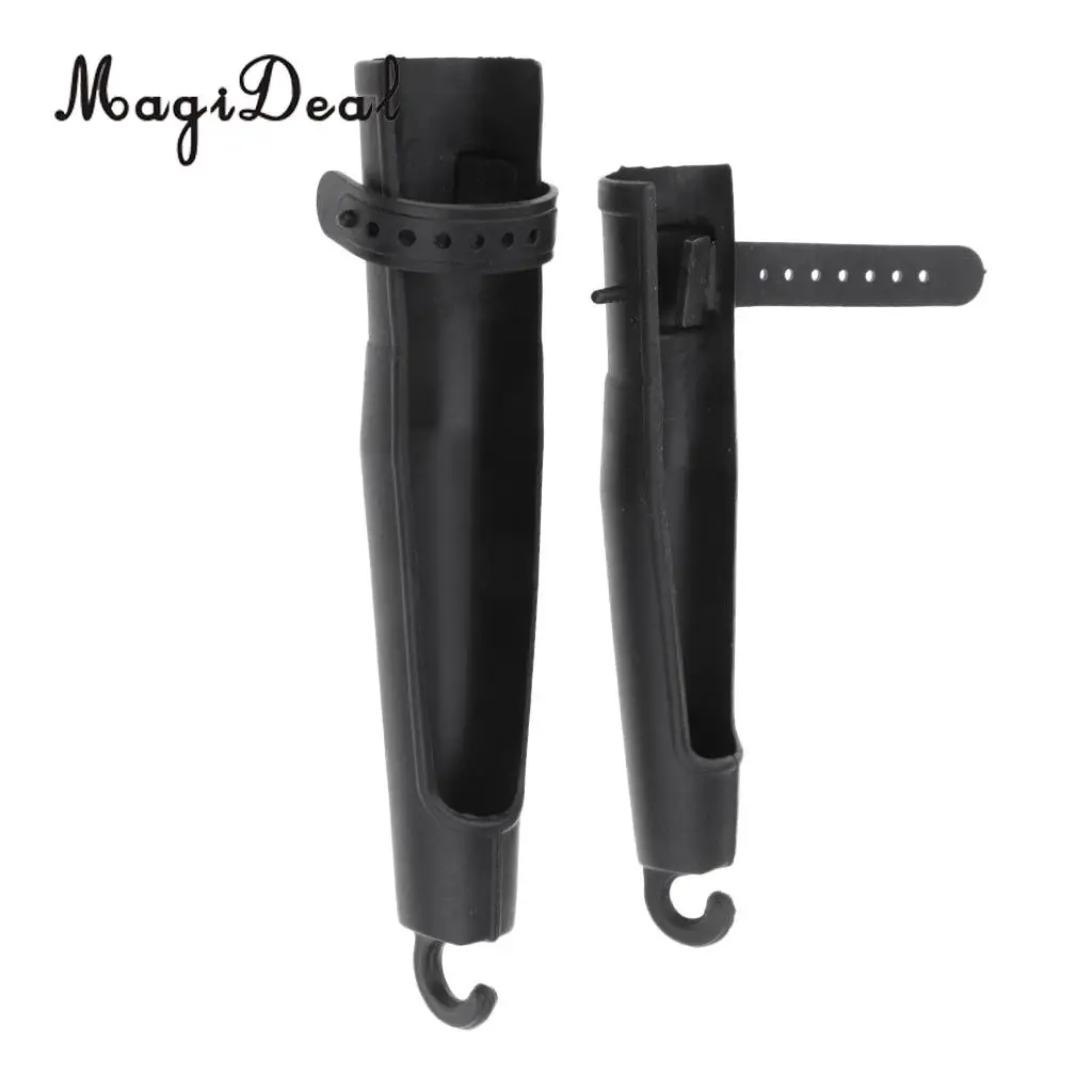 MagiDeal 5Pcs Fishing Rod Tip Cover Rod Cap Pole Glove Sleeve Protector Pole Cap with Strap for Fixing the Rod Black 20# 25#