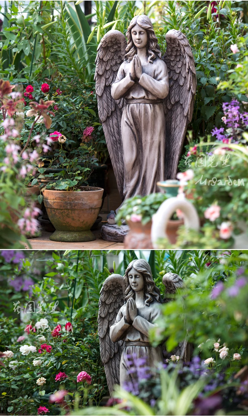Креативный открытый детский сад садовая Статуя Ангела домашний декор патио ремесла украшения объектов вилла девушка фигурка цветочный горшок ваза