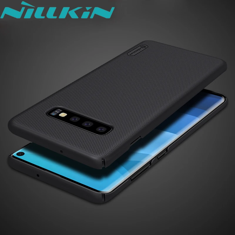 

Cases For Samsung Galaxy S10 Plus S10e S10+ s 10 Nillkin Frosted Shield Matte Hard Cover Gift Clear soft TPU case + phone holder