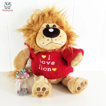 

BOLAFYNIA Children Plush Stuffed Toy i love lion with clothes Baby Kid Toy for Christmas Birthday Gift