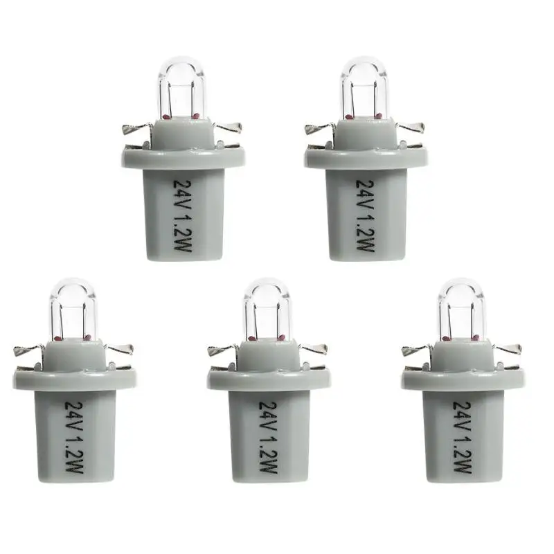 

5pcs T5 B8.5D Halogen Bulbs for Car Interior Dash Instrument Light Grey