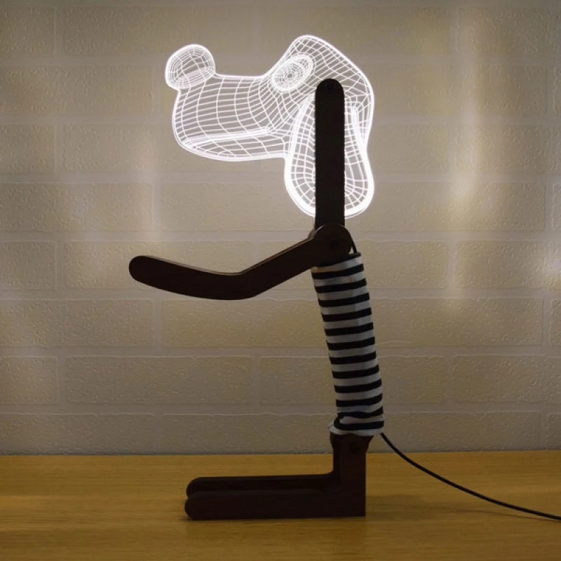 

Innovation Eletronics 3D Black Dog Shape White LED Desk Table Lamp Adjustable Light Source