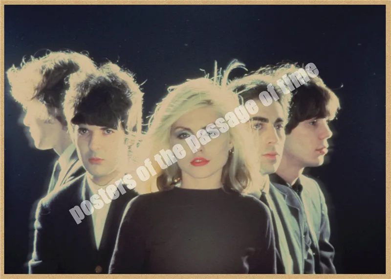 Блонди Дэбби Гарри рок группа крафт ретро панк-рок плакат Европейская и американская музыкальная команда звезда рисунок Ретро плакат - Цвет: Светло-зеленый