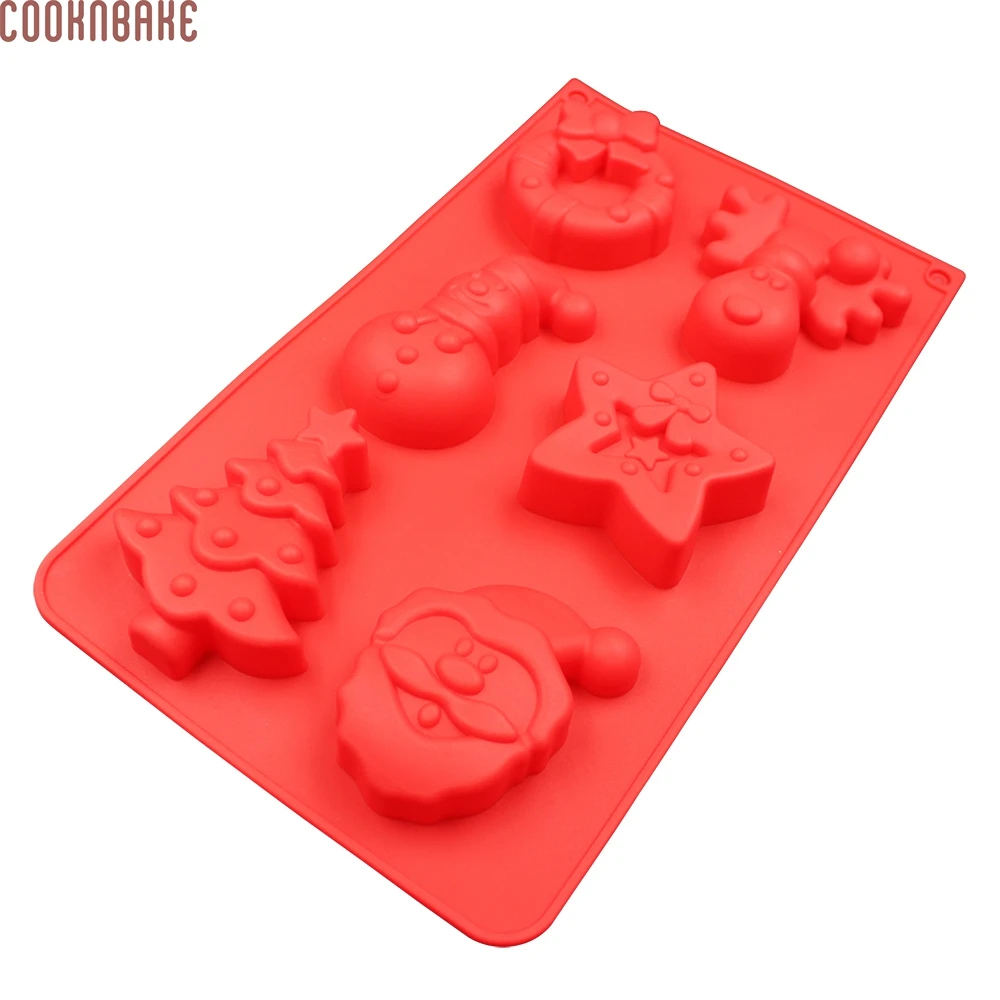COOKNBAKE Рождественская силиконовая форма для выпечки тортов 6 ячеек конфет и