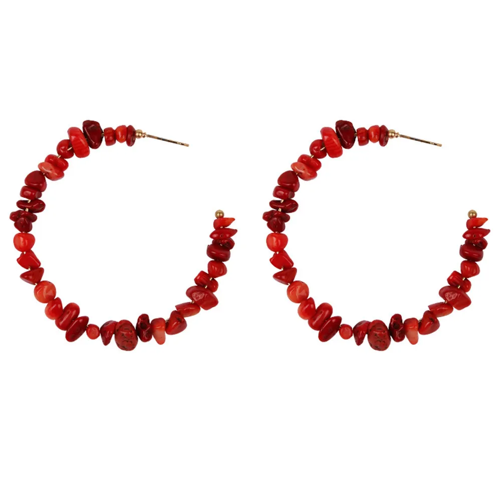 2019 винтажные большие круглые серьги кольца из кораллового красного и синего
