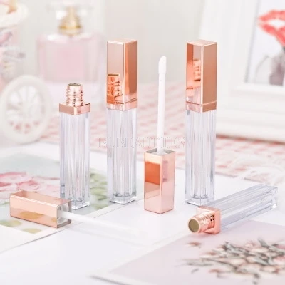 

4ml Lip Gloss Bottle With Rose Golden Cap, Empty Lipgloss Tube, High Grade DIY Lip Gloss PackingCcontainers 100pcs/lot