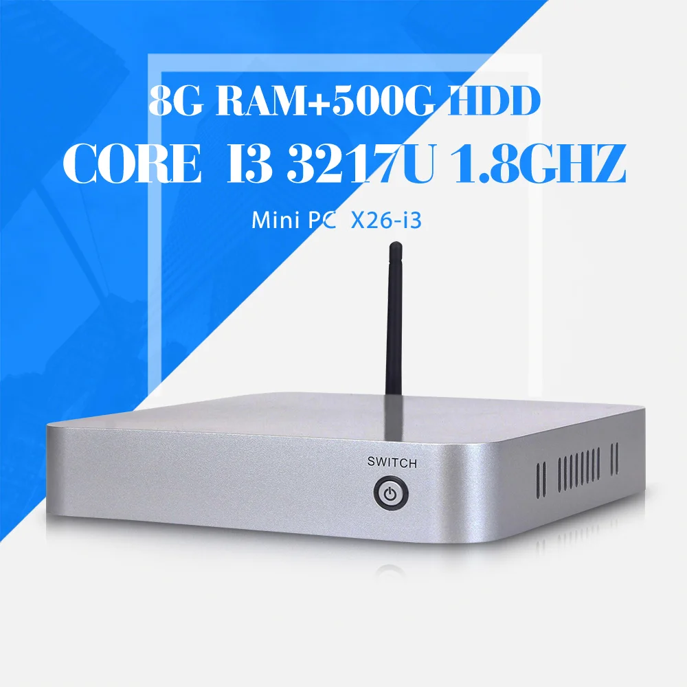 Can Oem/Odm Mini PC i3 3217u 8g ram 500g Thin Client Desktop Computer Host Industrial Mini PC Thin Client Cheap Mini Desktop PC