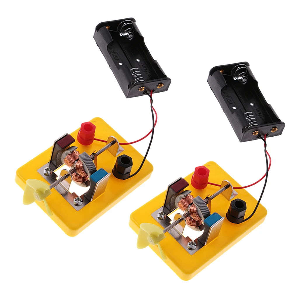 

2pcs Kids DIY Mini Motor Model Toy w/ Fan Educational Toy Kits Electrical Circuit Model Toy Gift Physics Experiments