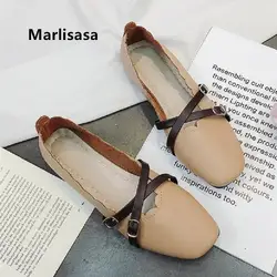 Marlisasa Zapatos De Mujer/женские милые Белые слипоны на плоской подошве, женские повседневные коричневые из искусственной кожи, обувь с круглым