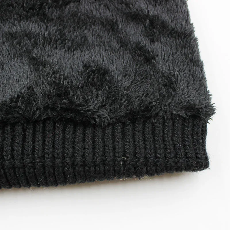 LOVINGSHA Faux Fur Knitted Hat Men Beanies Knit Skullies Bonnet Hats For Men Women Beanie Men's Warm Baggy Winter Hat Caps HT044