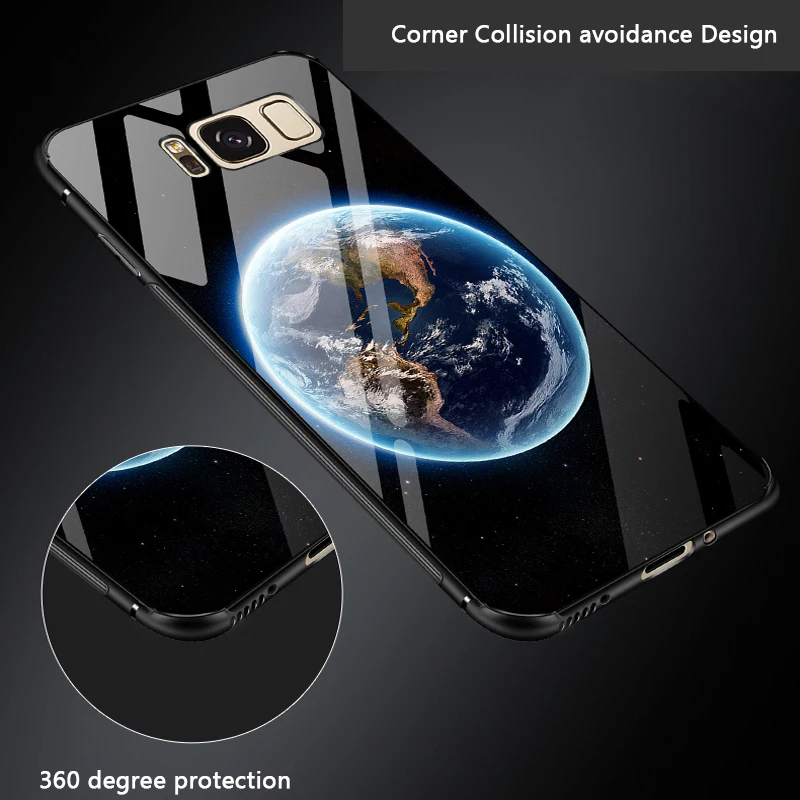 Стекло Телефон чехол для Samsung Galaxy S8 плюс случае Роскошные закаленное Тигр земли