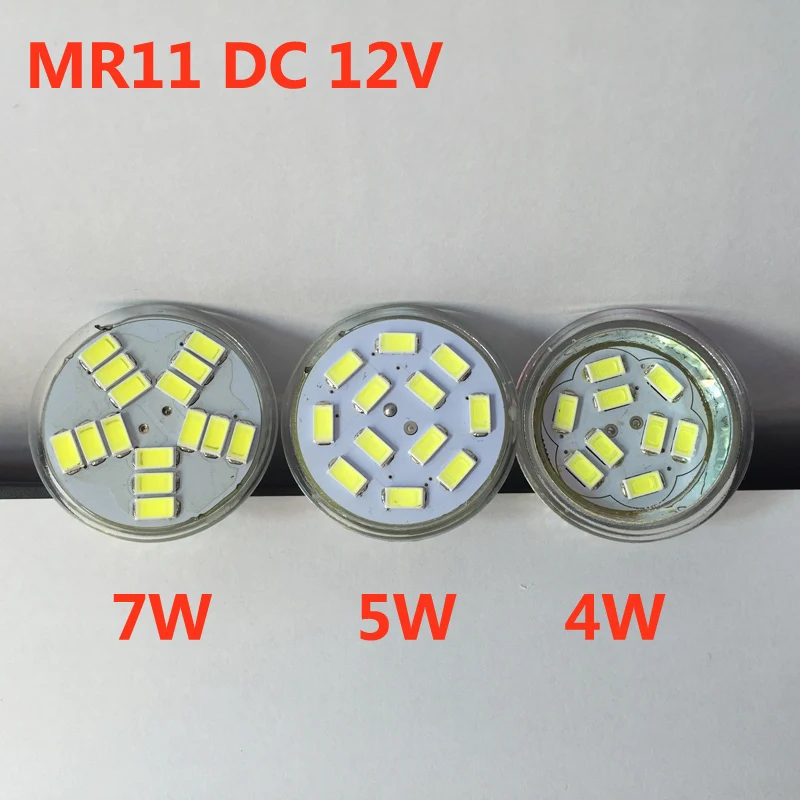 MR11 GU4 светодиодный Spotlight 4 Вт 5 Вт 7 Вт DC 12 В светодиодный пятно света Свеча Лампа 10 шт./лот Бесплатная доставка