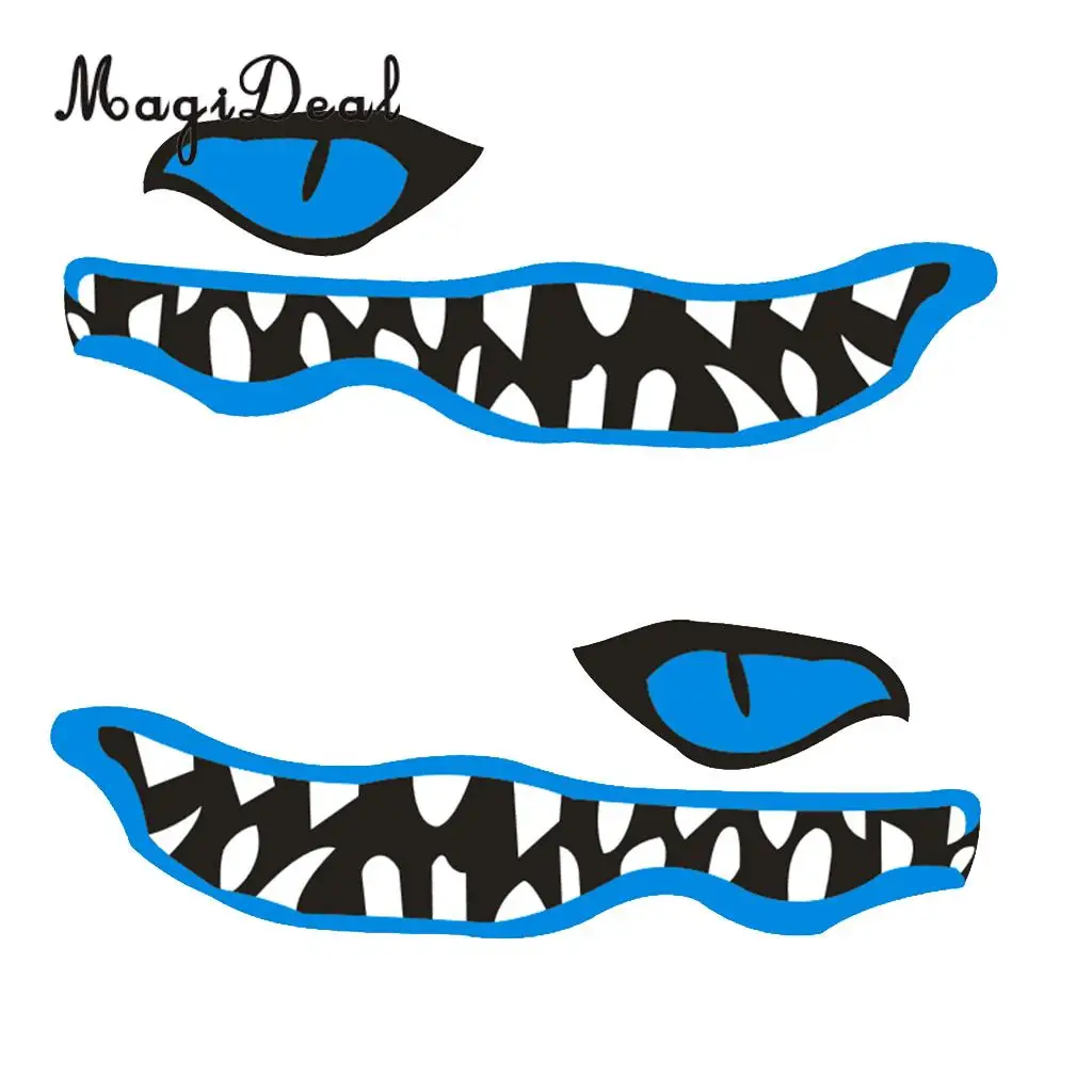 MagiDeal New 1 Pair River Monster Mouth&Eye Vinyl Decal Stickers for Kayak Canoe Fishing Boat Car Truck Yaht Dinghy Window Decor