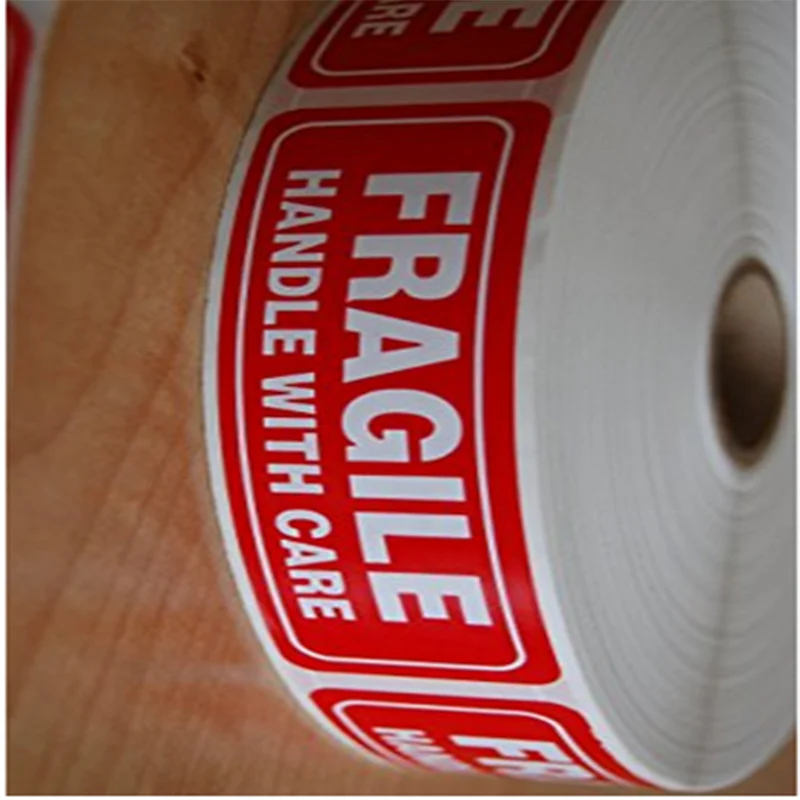Rectangle "Fragile handle with care"Sticker label self adhesive