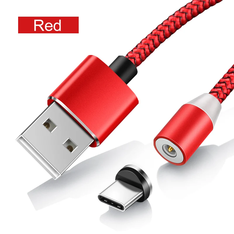 Elough магнитное зарядное устройство usb type C кабель для samsung Xiaomi huawei кабели для мобильных телефонов Магнитная Зарядка USB кабель type-c провод - Цвет: Red Cable