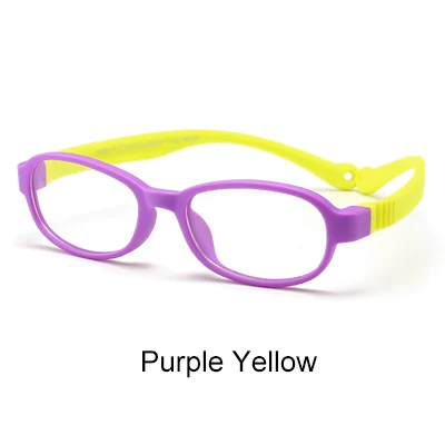 Ralferty Детские TR90 гибкие квадратные очки Небьющиеся дети близорукость рецепт оптические очки оправа очки K8154 - Цвет оправы: Purple Yellow