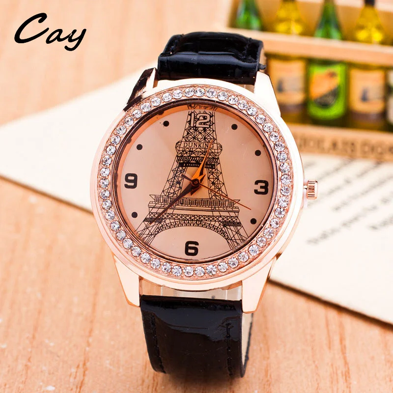 Cay Splendid Relojes Мухерес Торре Эйфелева Colgante Senoras со стразами Vestido Reloj де Cuarzo Mujeres Relogio Regal наручные часы