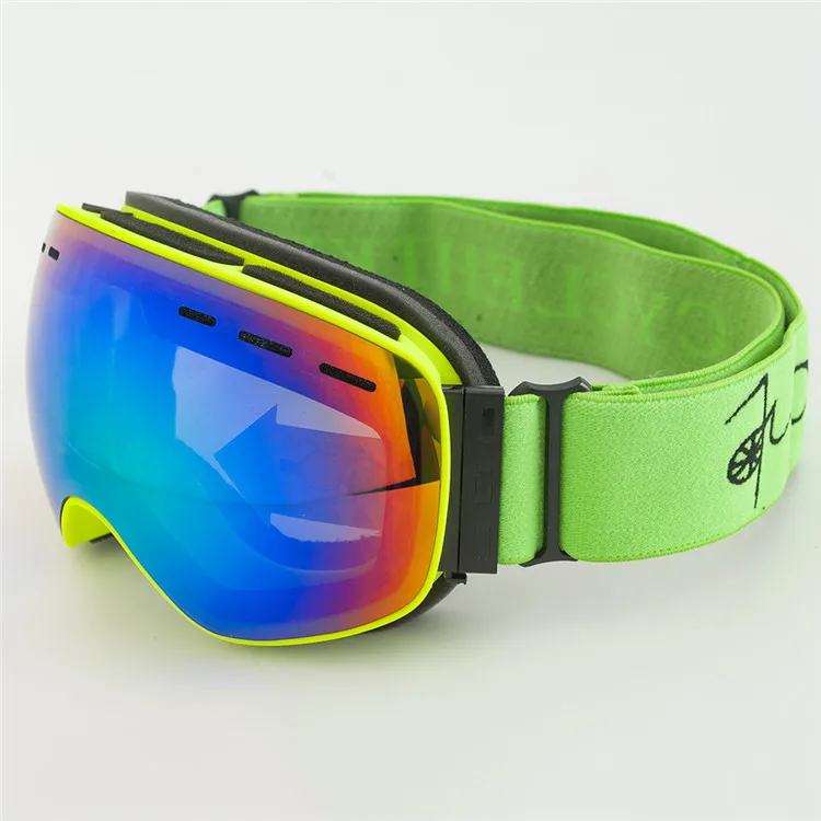 Детские зимние лыжные очки для мальчиков и девочек, противотуманные очки для сноуборда, зимние очки gafas de esqui skibril, детские лыжные очки - Цвет: green