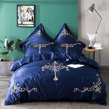 

Elegant embroidery bedding set Bed Linen bedding sheet duvet cover pillowcases 4/6pcs Queen king size 100% Egyptian Cotton