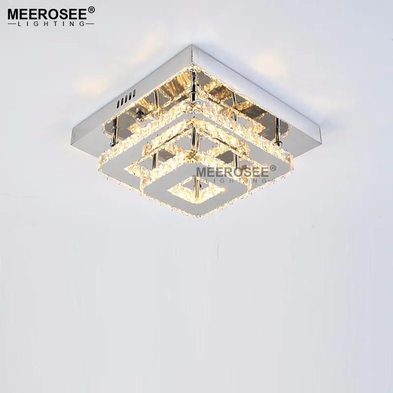 

2 Tiers Square LED Crystal Lamp Modern Creative Stainless Steel Ceiling Light Lustres LED Luminaires for Living Room Bedroom