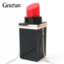 Индивидуальный Черный дизайнерский клатч в форме губной помады Acrylie для свадебной вечеринки, вечерние сумки, модные женские сумки через плечо, кошельки