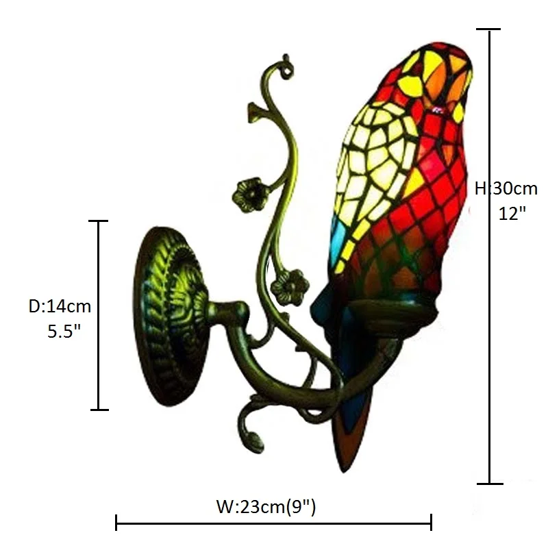 FUMAT витраж попугай бра настенный светильник Декор креативное искусство животное коридор балкон лестница винтажный светильник для помещений