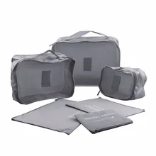 

6 Pcs/Set Korean StyleTravel Home Luggage Storage Bag Clothes Organizer Zipper Cosmetics Storage Bags Portable Pouch Case